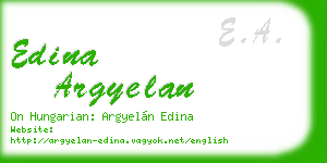edina argyelan business card